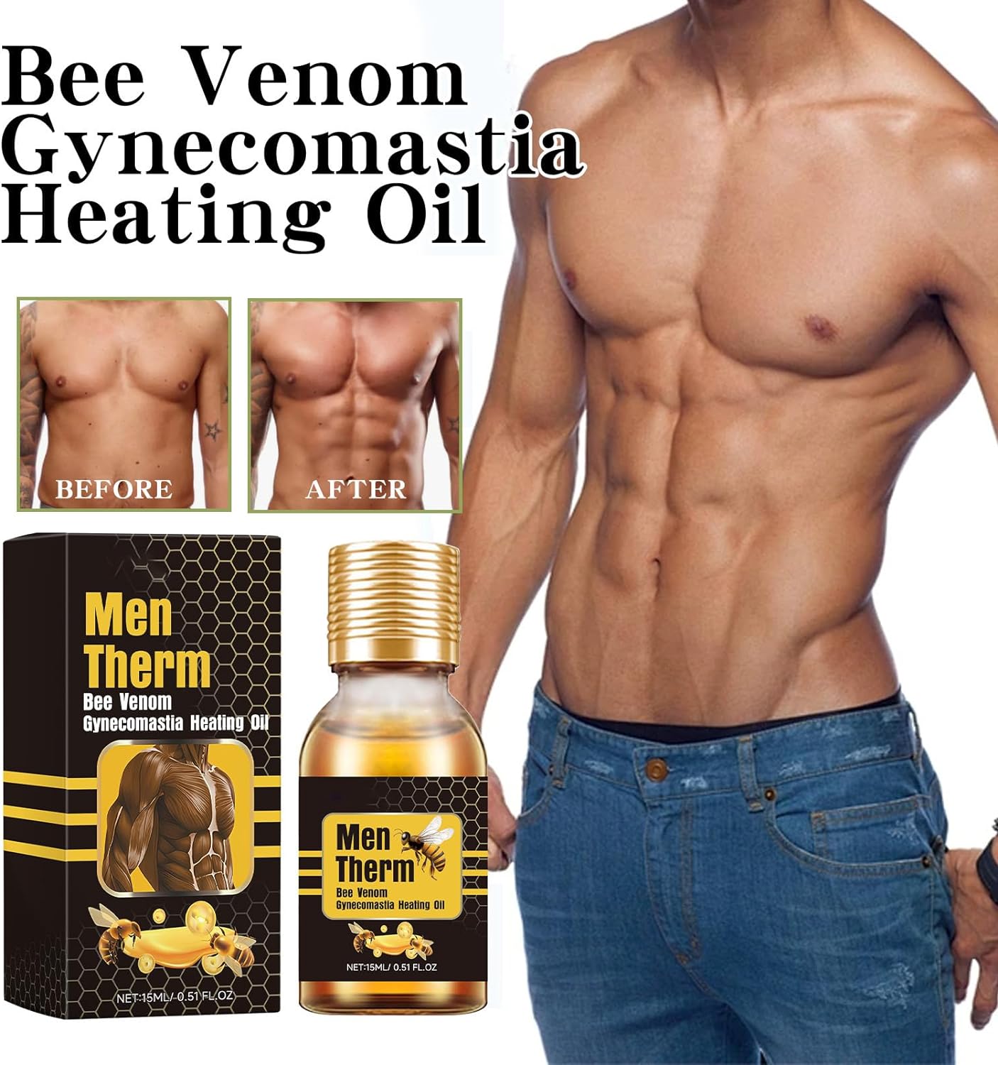 🏋️‍♂️ Dobshow™ MenTherm Bee Venom🐝🐝 Enhancer Oil 💪 - Save on expensive gym memberships