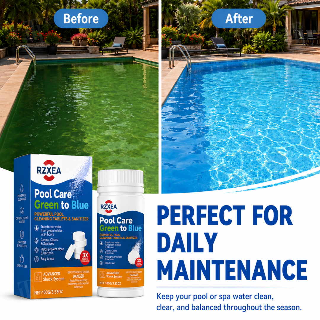 RZXEA™ Pool Care Green to Blue (𝟟𝟘% 𝕆𝔽𝔽 𝗘𝗡𝗗𝗦 𝗜𝗡 𝟭𝟬 𝗠𝗜𝗡𝗨𝗧𝗘𝗦)